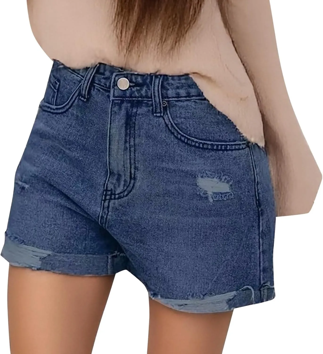 Womens Short Jeans Summer Casual Jean Shorts High Waisted Loose Denim Short Fashion Classic Shorts with Pockets