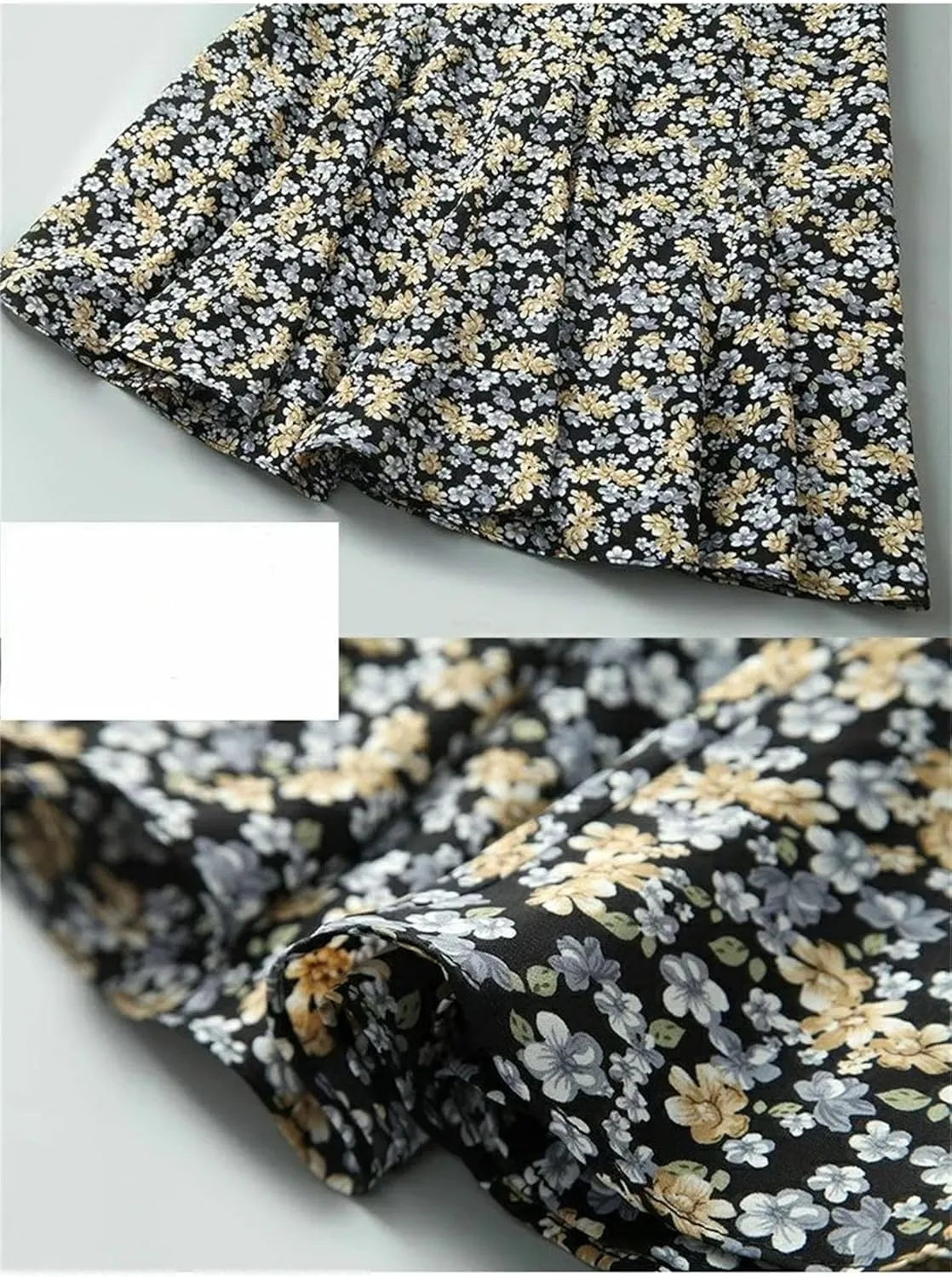 Women's Summer Floral Half-Length Skirt High Waist Slim Versatile A-Line Skirt