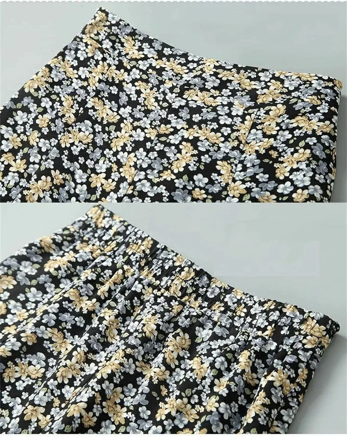Women's Summer Floral Half-Length Skirt High Waist Slim Versatile A-Line Skirt