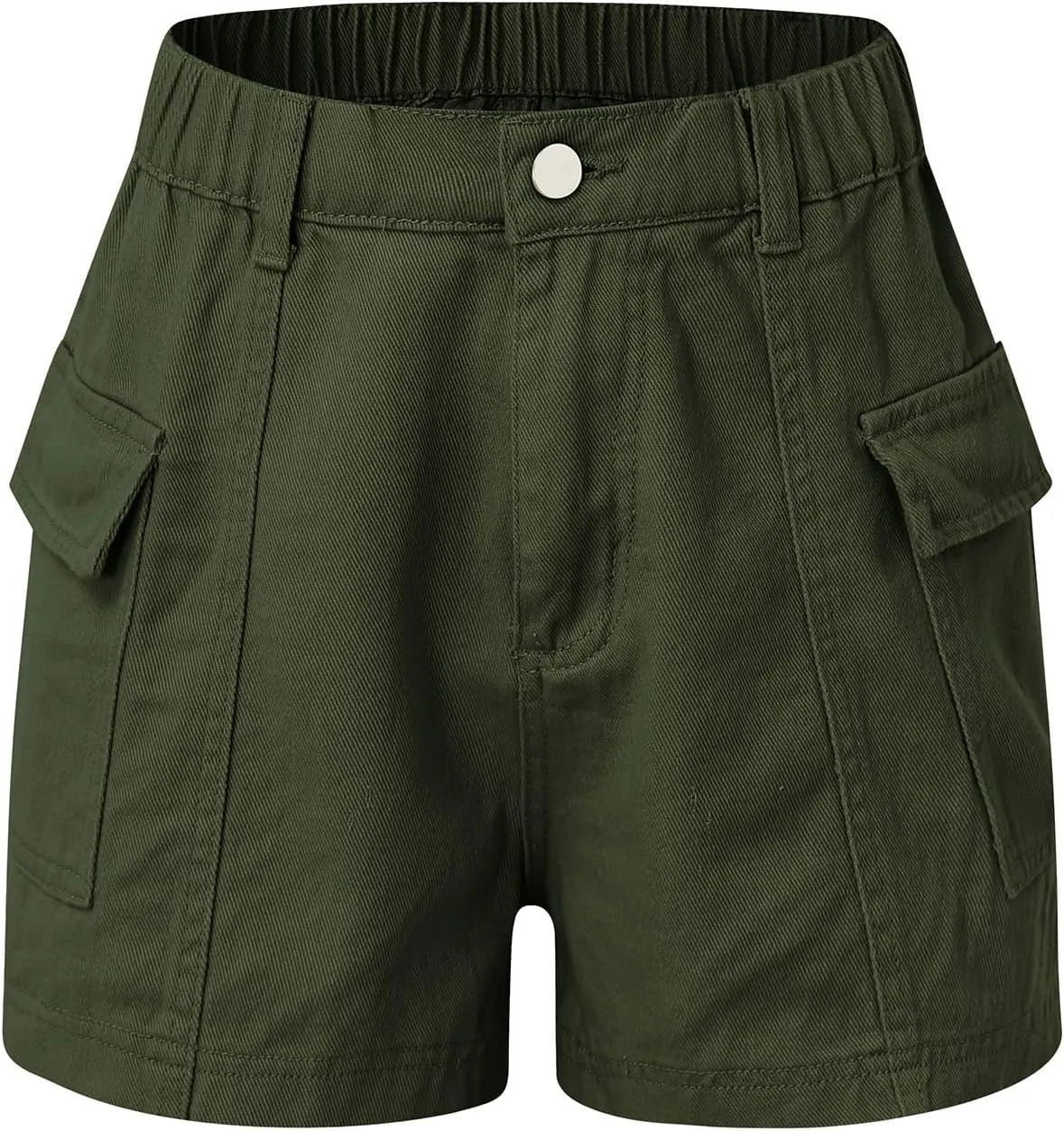 Women's Summer High Waisted Denim Shorts Folded Hem Casual Short Jeans with Pockets