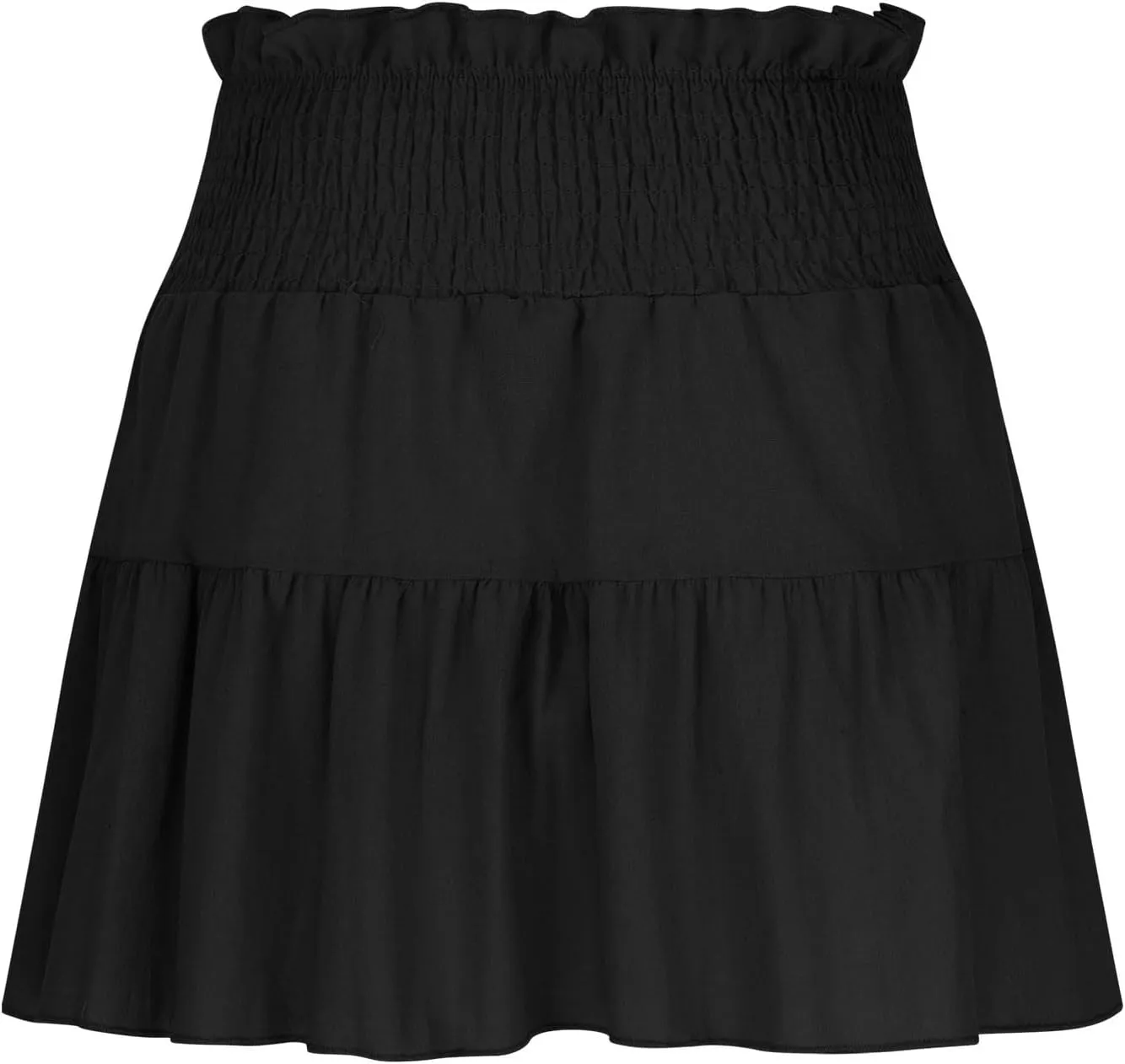 Womens Summer Skirts High Waisted Ruffle Mini Skirt Flowy A Line Skirt Pleated Elastic Waist Skirts Vacation Clothes