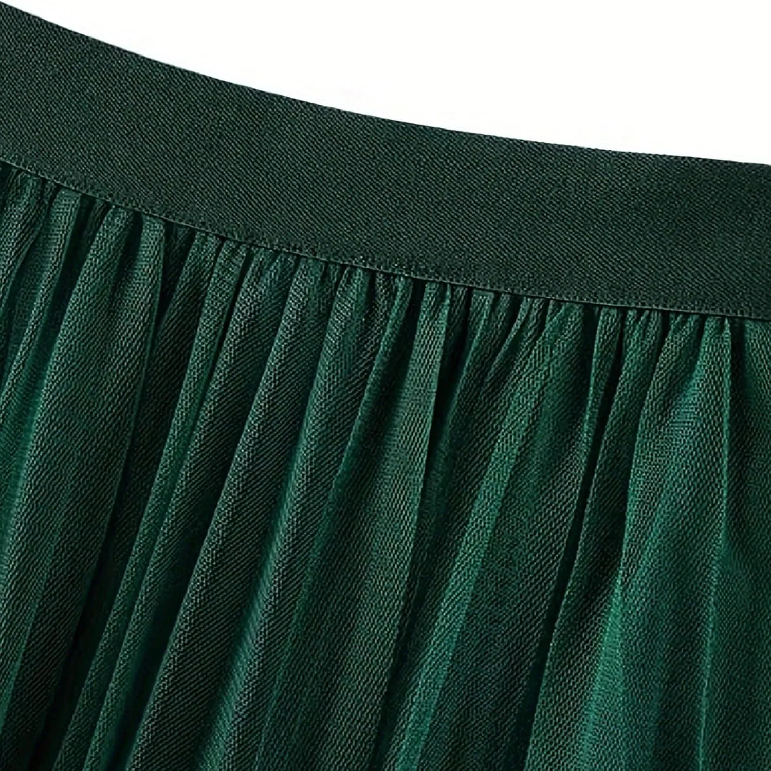 Women's Sweet Elastic Waist Tulle Skirt Asymmetrical Layered Ruffles Mesh Midi Tiered Skirt Prom Party Dance Skirts