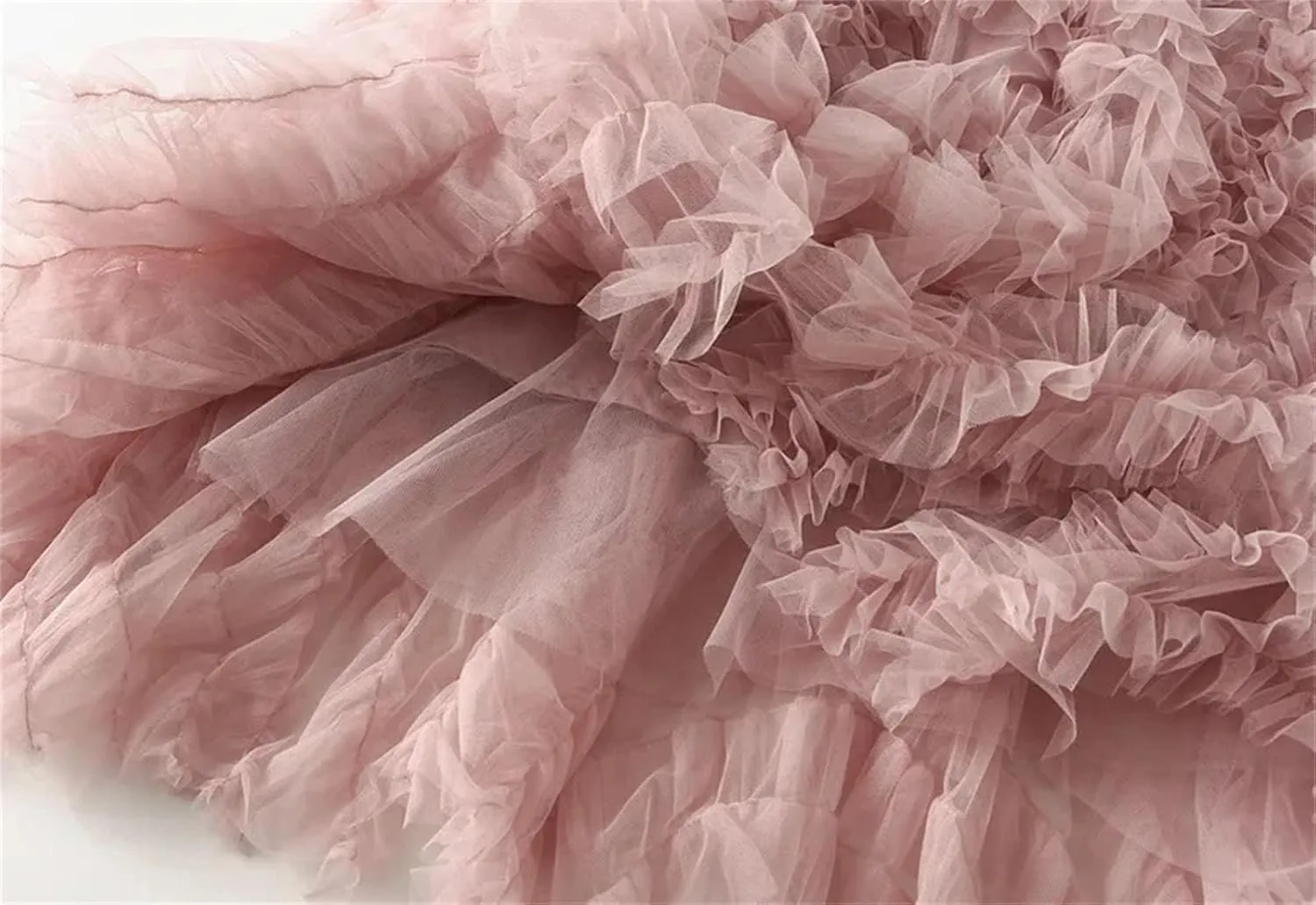 Women's Tiered Tulle Maxi A Line Skirt Summer High Waist Mesh Long Skirt