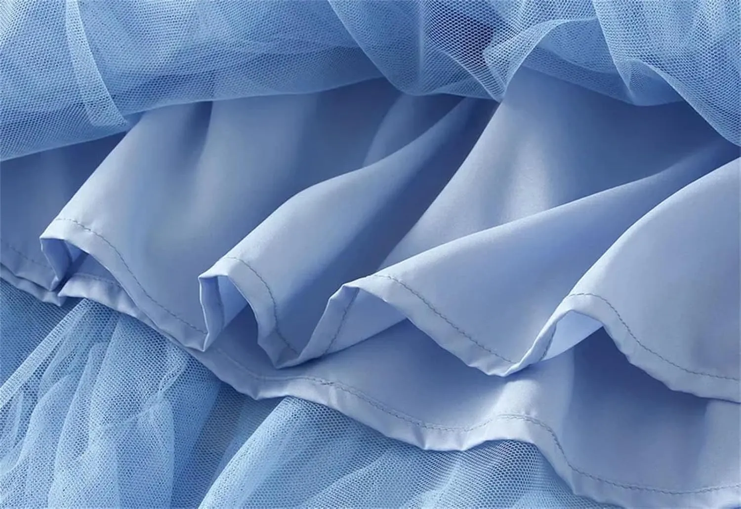 Women's Tiered Tulle Maxi A Line Skirt Summer High Waist Mesh Long Skirt