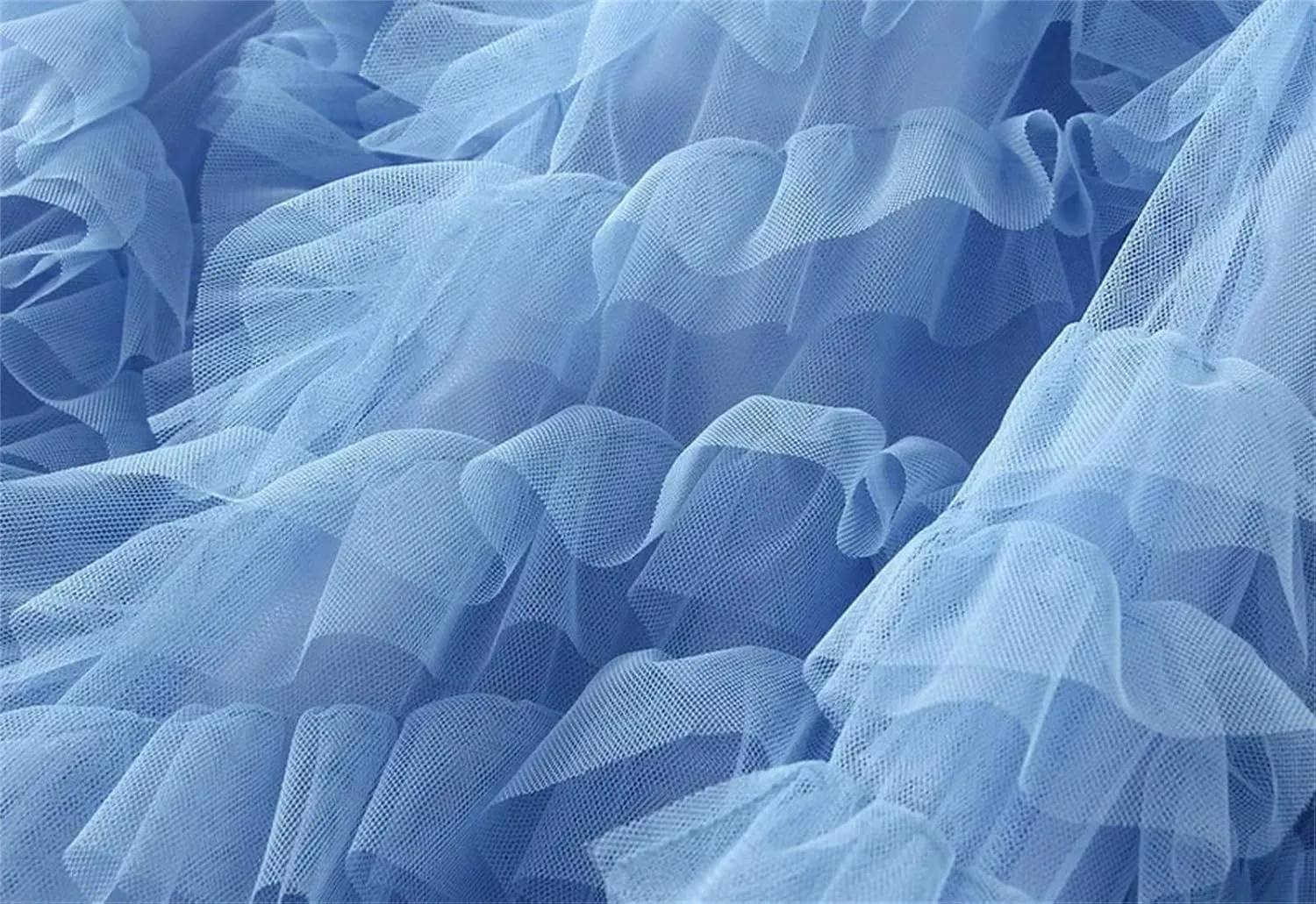 Women's Tiered Tulle Maxi A Line Skirt Summer High Waist Mesh Long Skirt