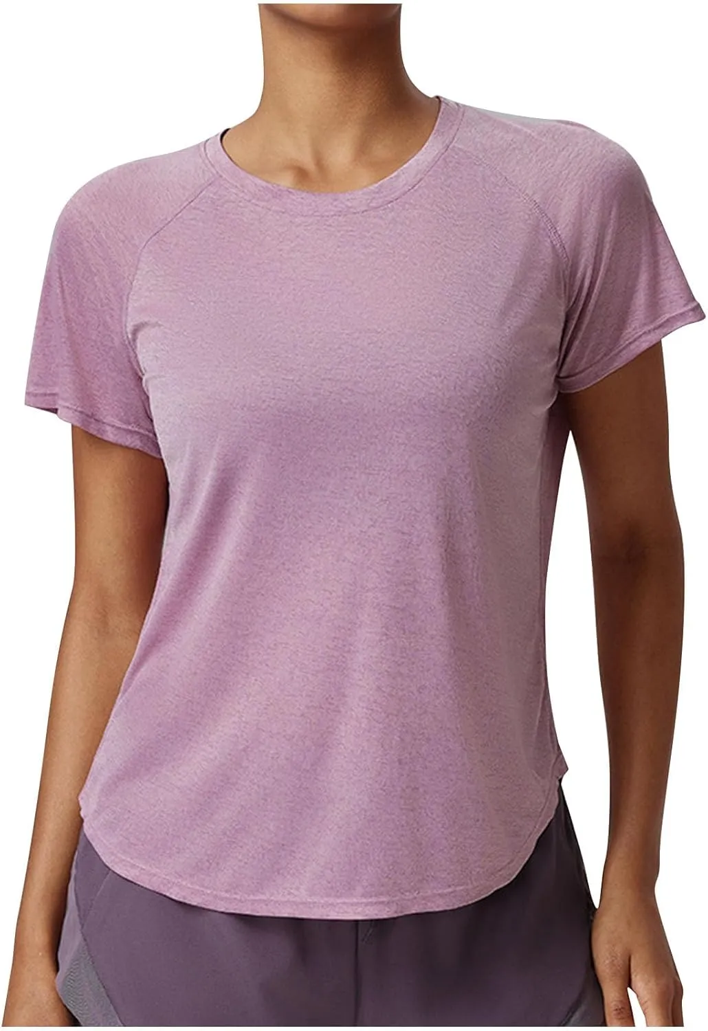 Women's Workout Shirts Short Sleeve Sports Tee Crew Neck Running Yoga Quick Dry Top 2025 Summer Vacation Blouses
