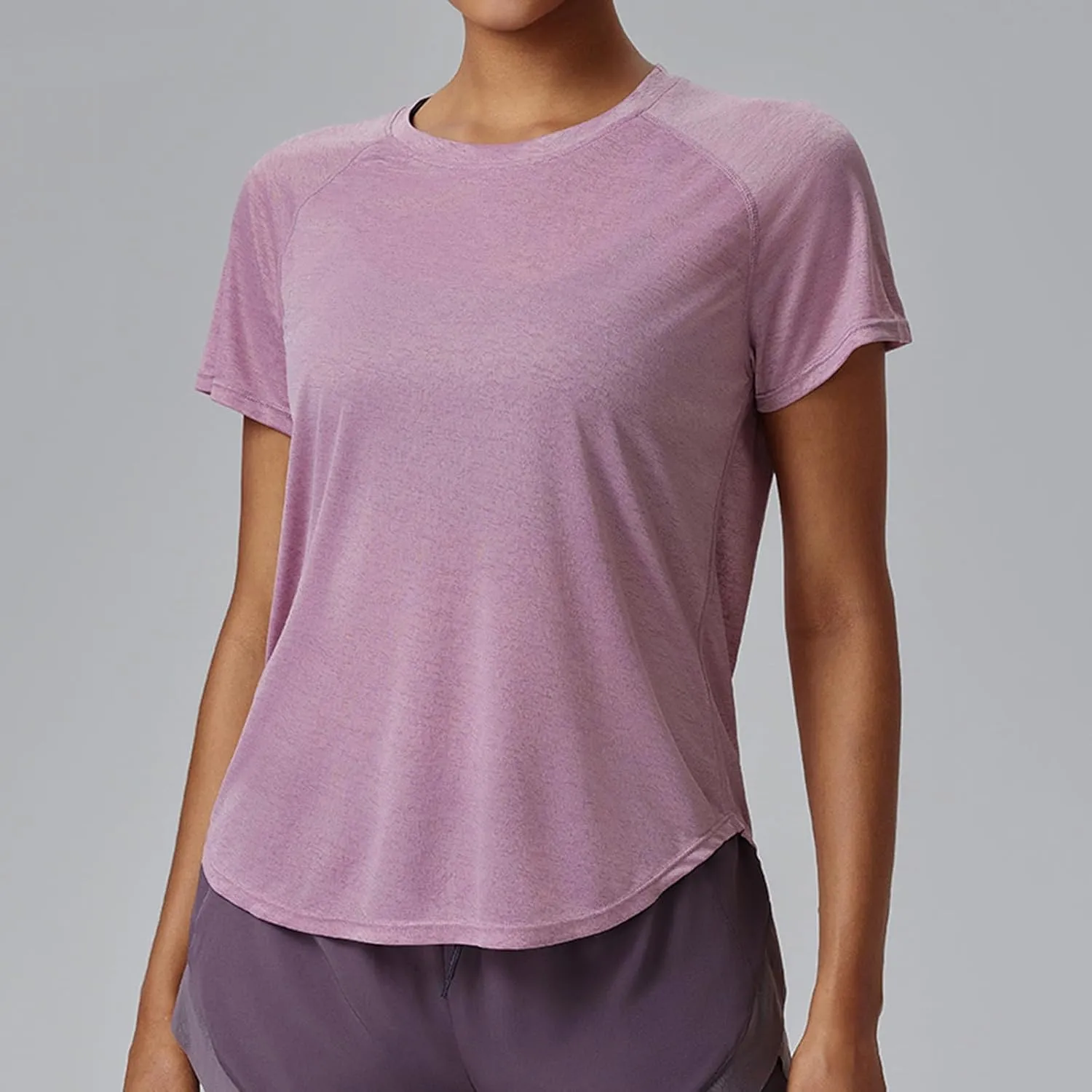 Women's Workout Shirts Short Sleeve Sports Tee Crew Neck Running Yoga Quick Dry Top 2025 Summer Vacation Blouses
