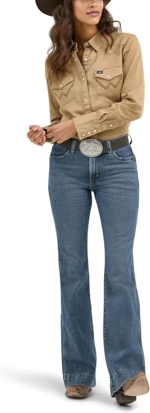 Wrangler Women's Western Snap Work Long Sleeve Shirt