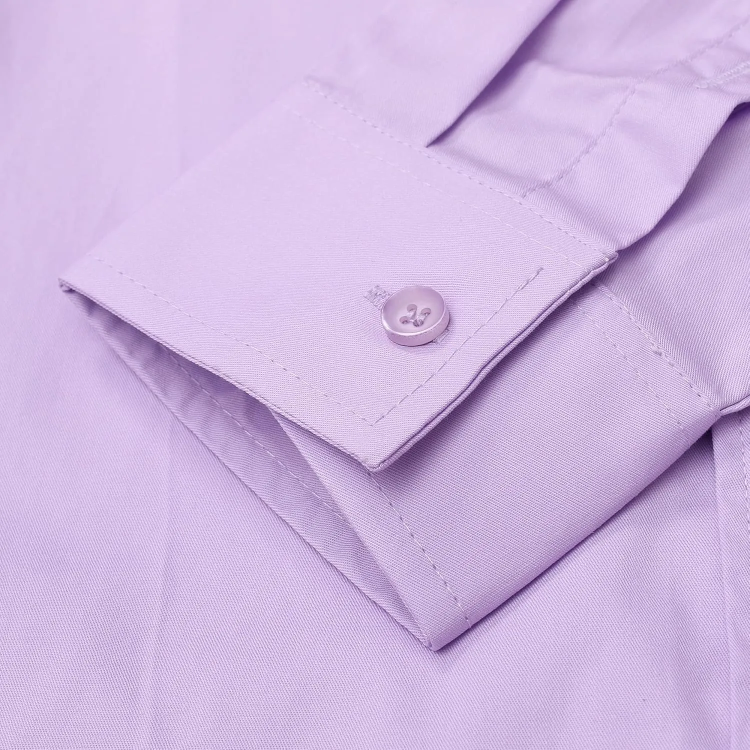 WULFUL Men's Casual Long Sleeve Dress Shirt Print Cotton Business Button Down Shirts Regular Fit