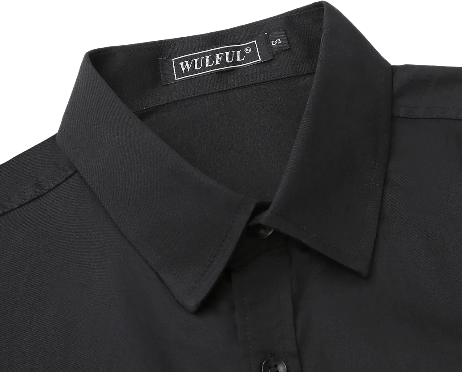 WULFUL Men's Casual Long Sleeve Dress Shirt Print Cotton Business Button Down Shirts Regular Fit