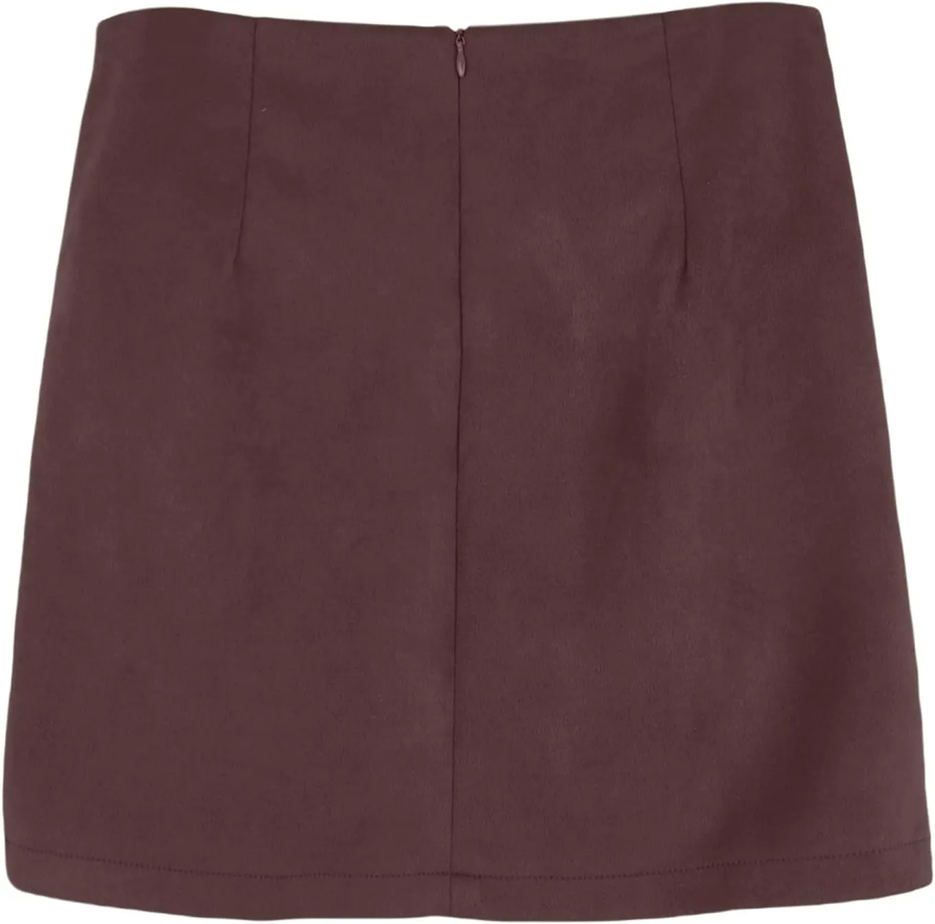 XOWRTE Mini Skirt Women's Sexy Faux Suede Short Skirt High Waist Tight Pencil Skirt Plain Leather Skirt Irregular A-line
