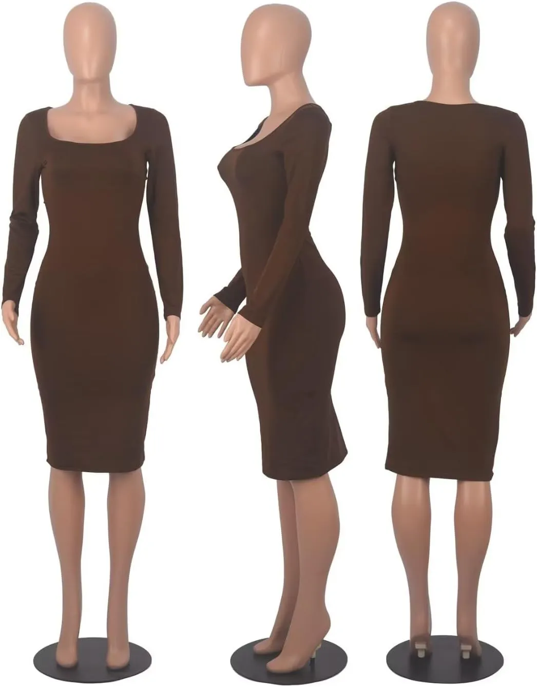 Xuan2Xuan3 Women's Dresses Fall Long Sleeve Snake Printed Zipper Neck Knit Bodycon Evening Party Long Dress