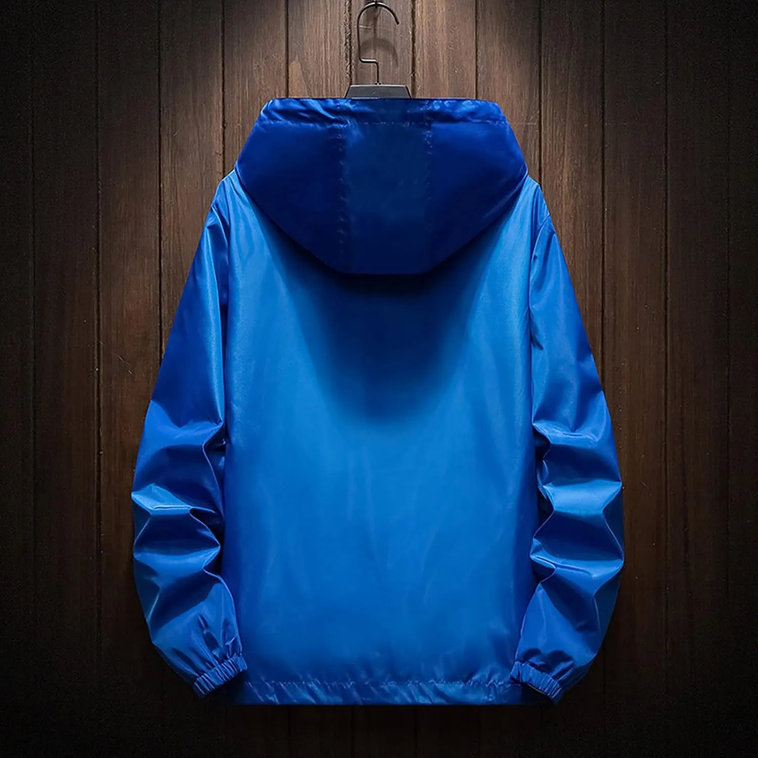 Ymosrh Men's Hooded Waterproof Lightweight Windbreaker Jackets Nylon Wind & Water Resistant Rain Jacket, M-7XL