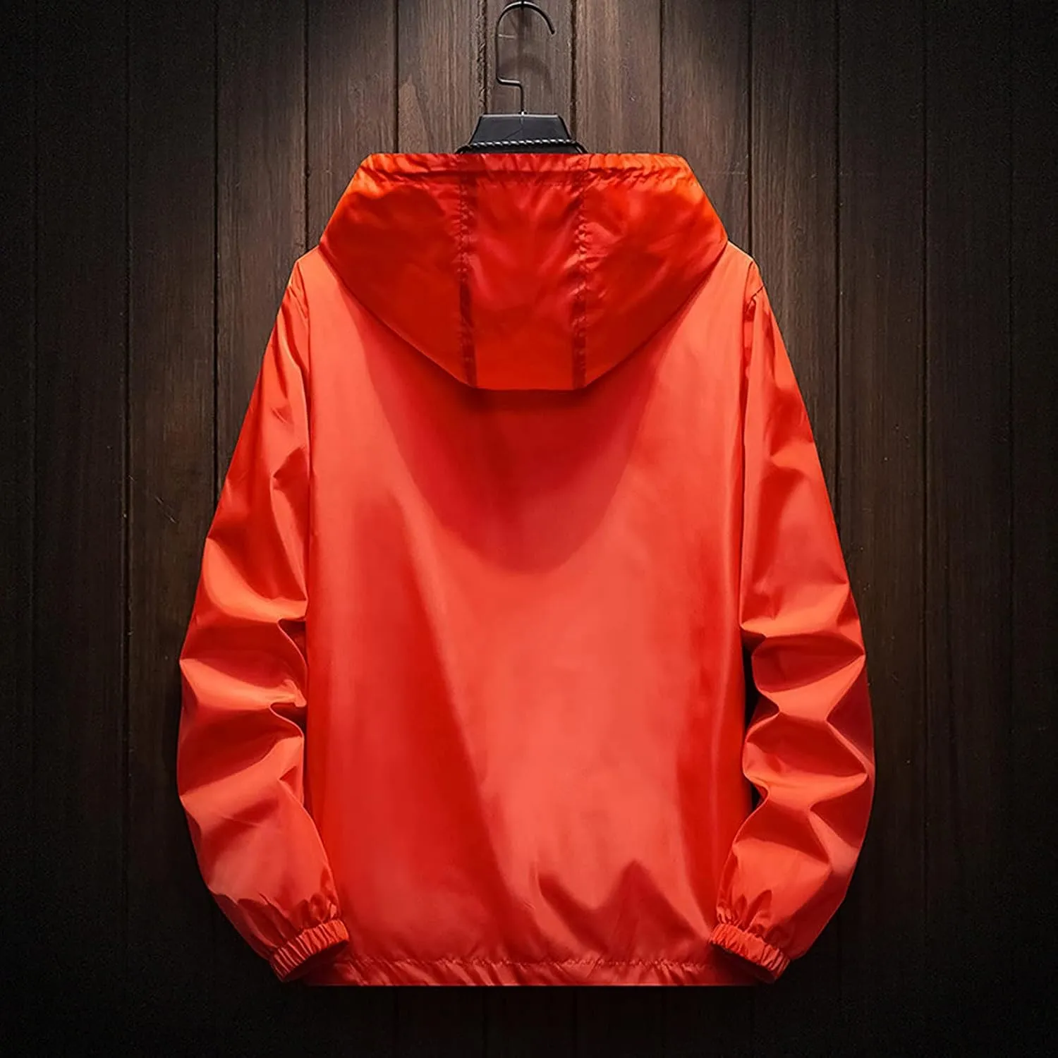 Ymosrh Men's Hooded Waterproof Lightweight Windbreaker Jackets Nylon Wind & Water Resistant Rain Jacket, M-7XL