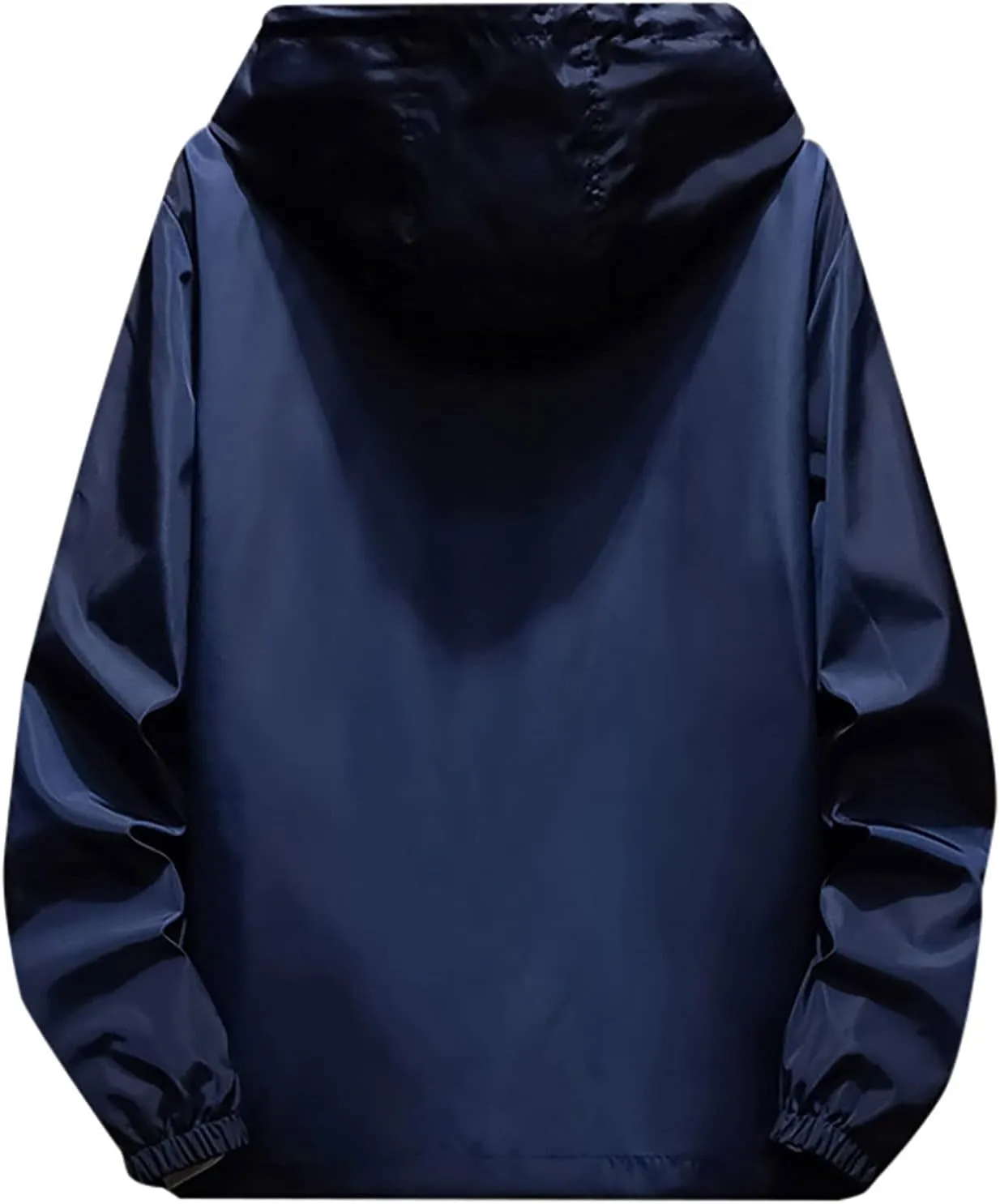 Ymosrh Men's Hooded Waterproof Lightweight Windbreaker Jackets Nylon Wind & Water Resistant Rain Jacket, M-7XL
