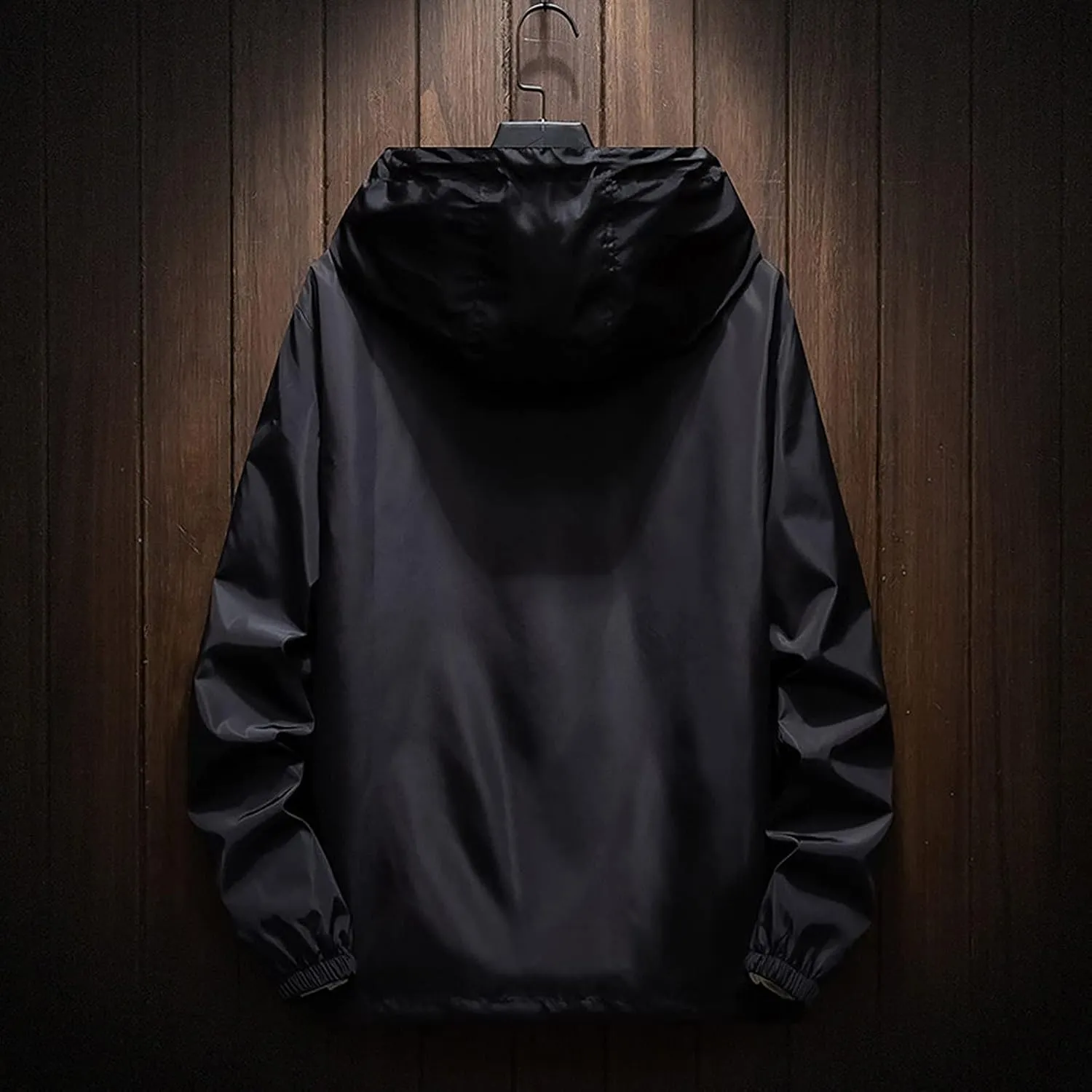 Ymosrh Men's Hooded Waterproof Lightweight Windbreaker Jackets Nylon Wind & Water Resistant Rain Jacket, M-7XL