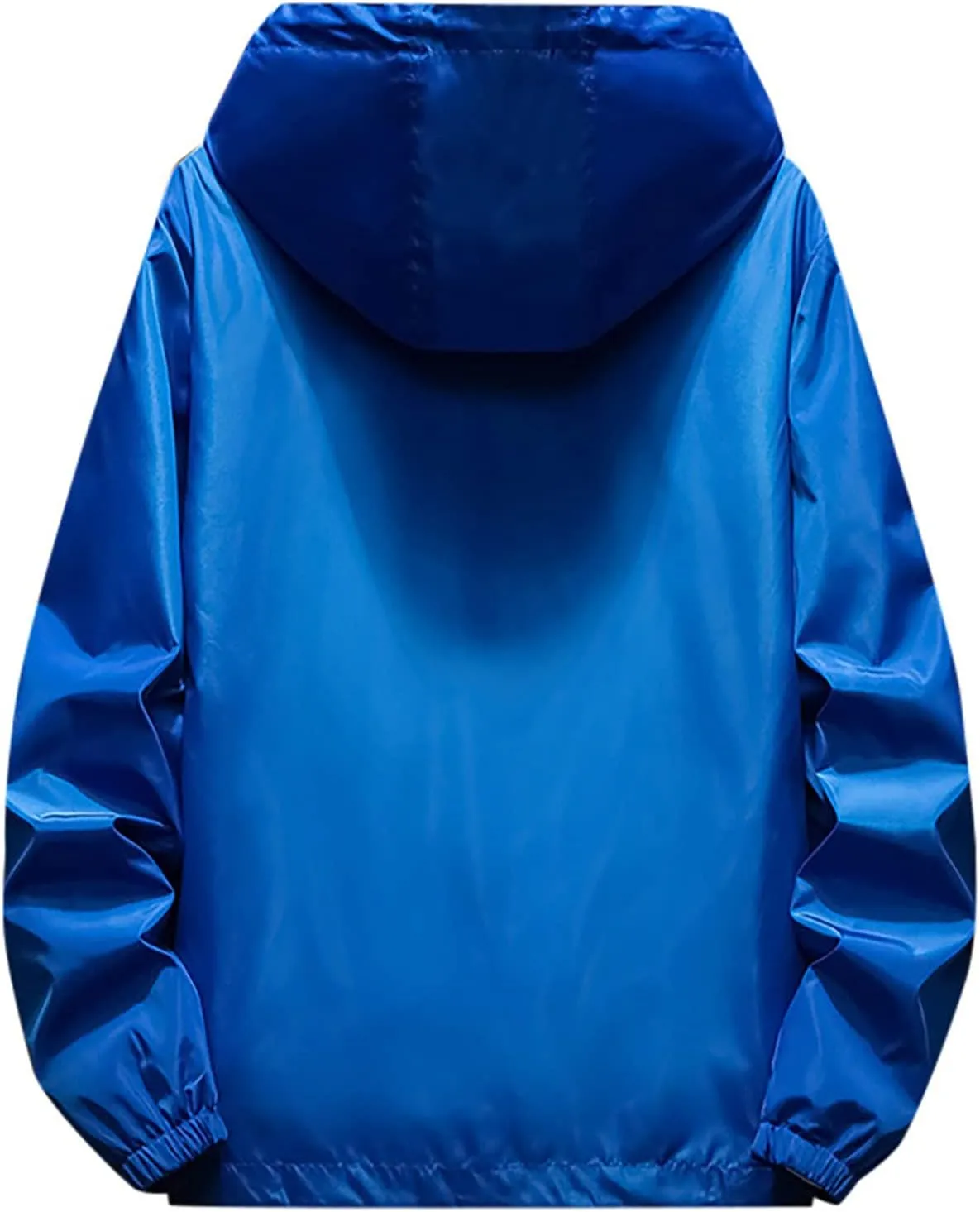 Ymosrh Men's Hooded Waterproof Lightweight Windbreaker Jackets Nylon Wind & Water Resistant Rain Jacket, M-7XL