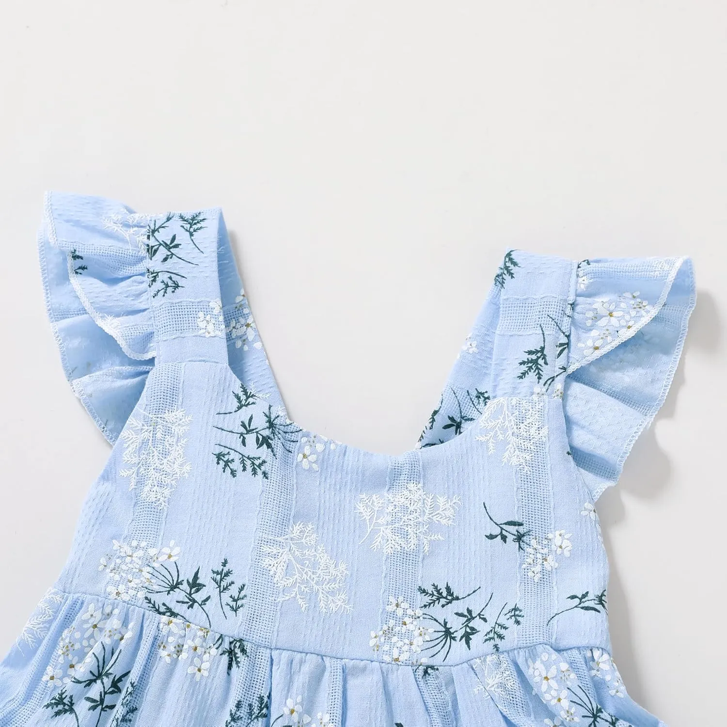 YOUNGER TREE Toddler Baby Girls Dress Summer Ruffle Sleeve Halter Casual Kids Beach Sundress