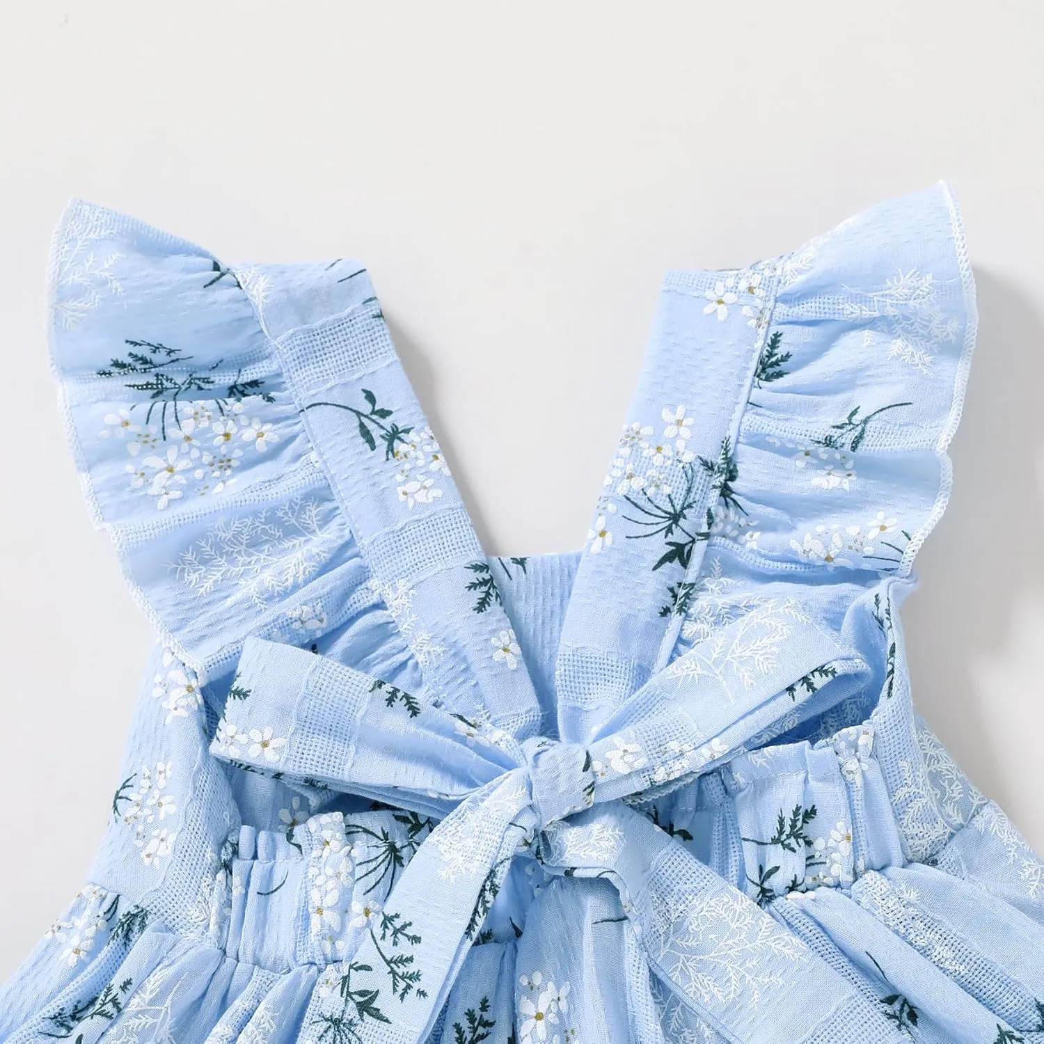YOUNGER TREE Toddler Baby Girls Dress Summer Ruffle Sleeve Halter Casual Kids Beach Sundress