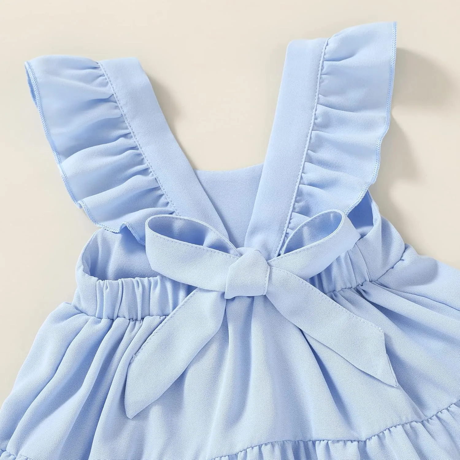 YOUNGER TREE Toddler Baby Girls Dress Summer Ruffle Sleeve Halter Casual Kids Beach Sundress