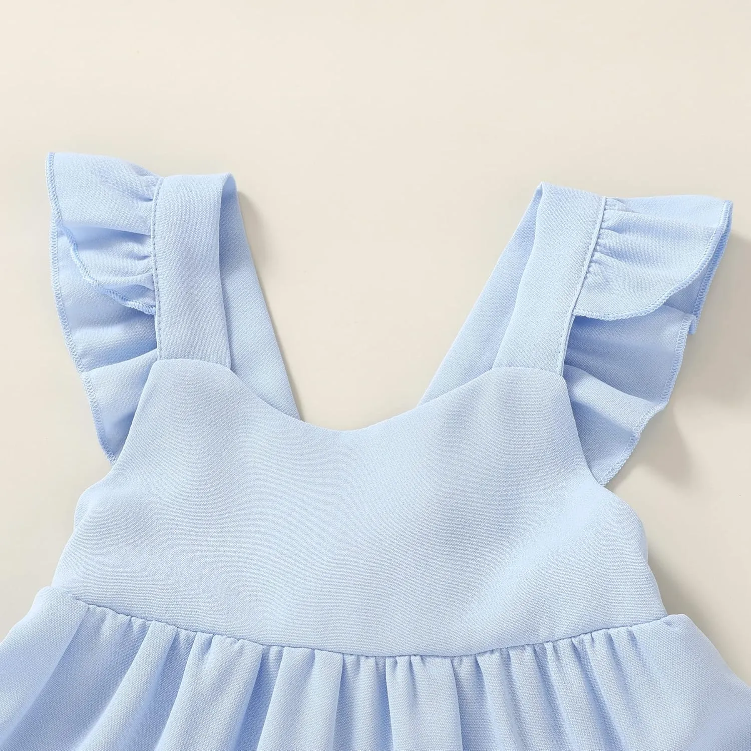 YOUNGER TREE Toddler Baby Girls Dress Summer Ruffle Sleeve Halter Casual Kids Beach Sundress