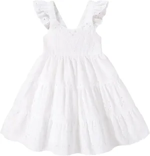YOUNGER TREE Toddler Baby Girls Dress Summer Ruffle Sleeve Halter Casual Kids Beach Sundress