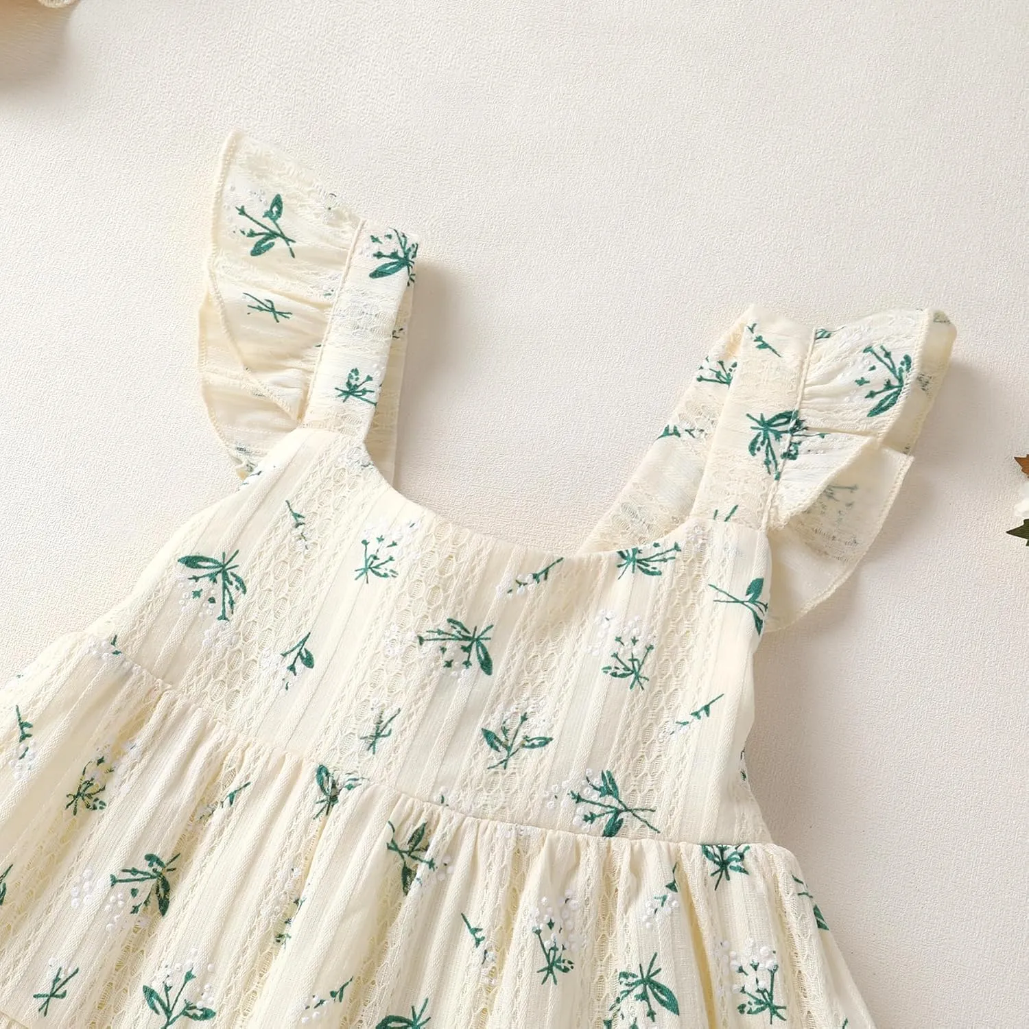 YOUNGER TREE Toddler Baby Girls Dress Summer Ruffle Sleeve Halter Casual Kids Beach Sundress