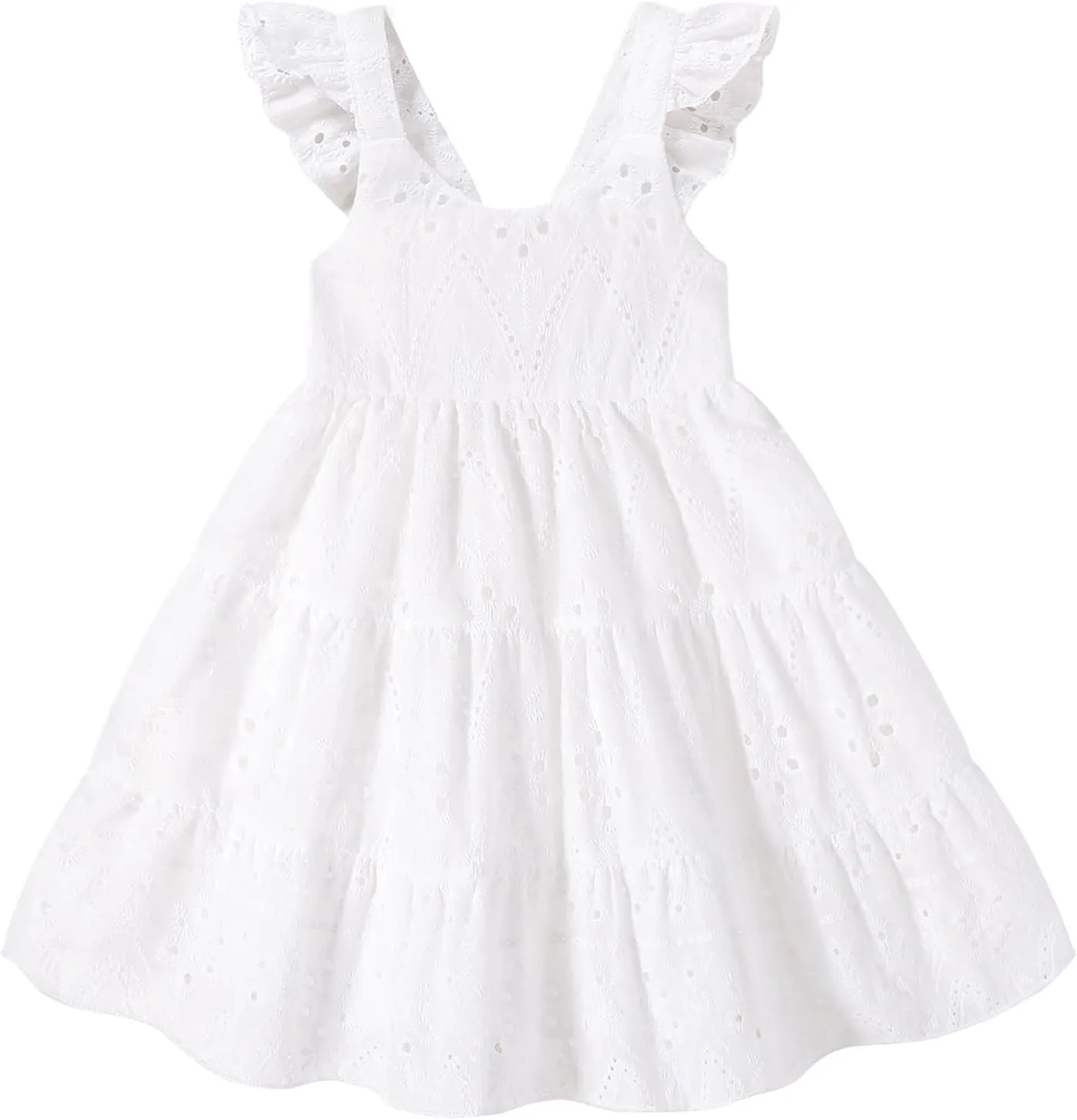 YOUNGER TREE Toddler Baby Girls Dress Summer Ruffle Sleeve Halter Casual Kids Beach Sundress