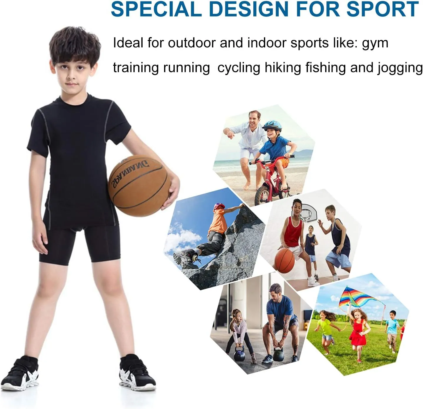 Youth Boys Compression Shorts Athletic Sports Shorts Football Underwear Running Short Pants/Tights for Girls