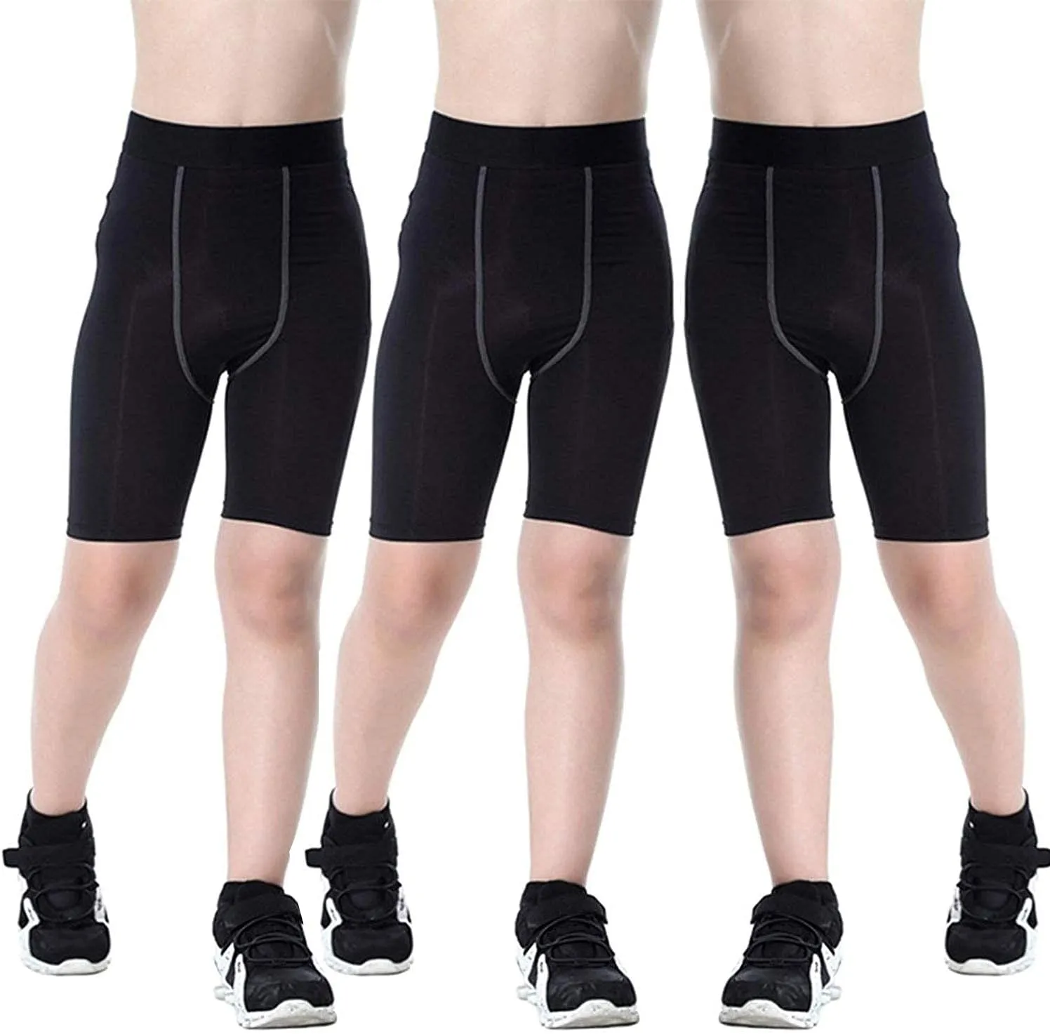 Youth Boys Compression Shorts Athletic Sports Shorts Football Underwear Running Short Pants/Tights for Girls