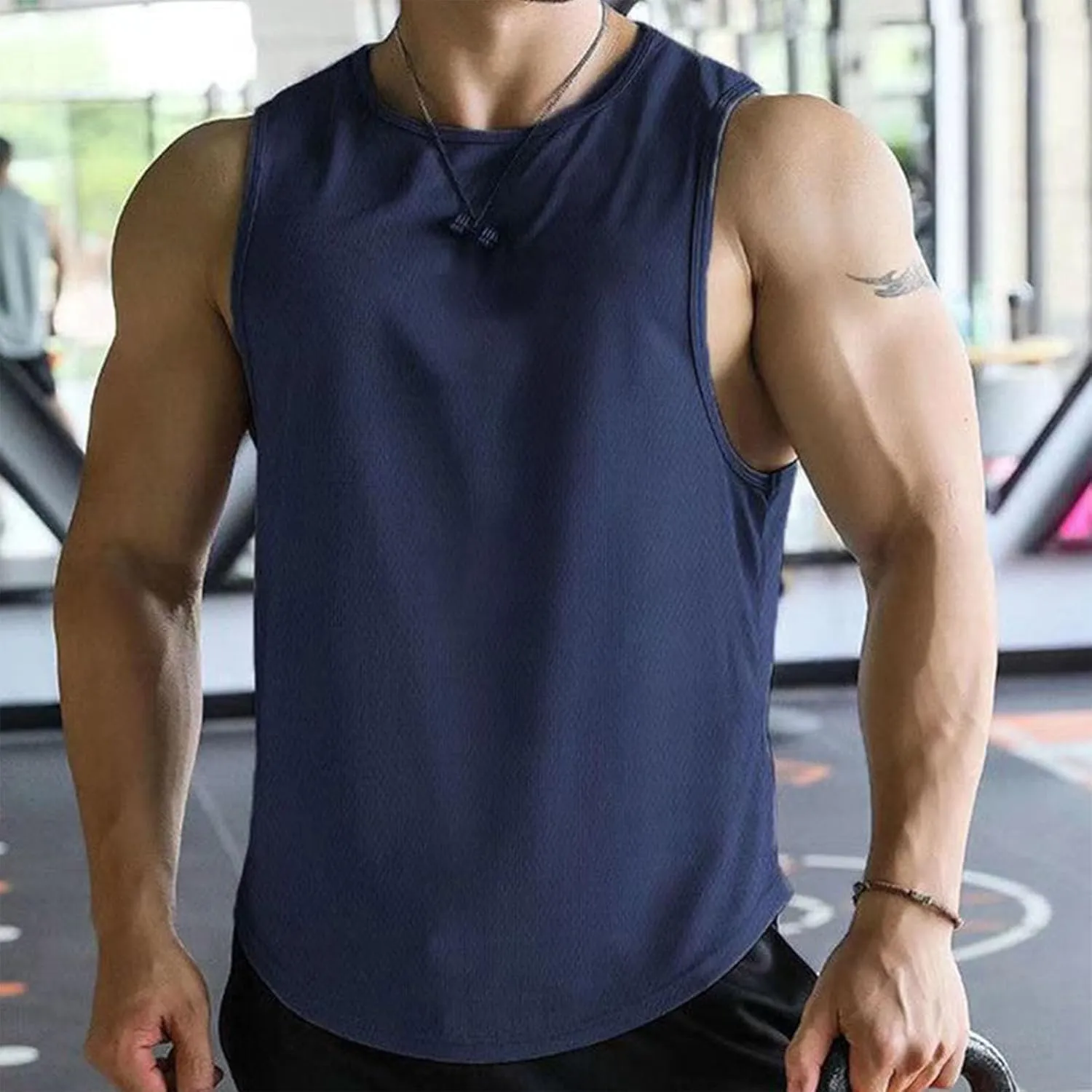 Zeiyignr Workout Tank Tops for Men Quick Dry Gym Fitness Tanks Muscle Bodybuilding Sleeveless Shirt Athletic Running Tank Top
