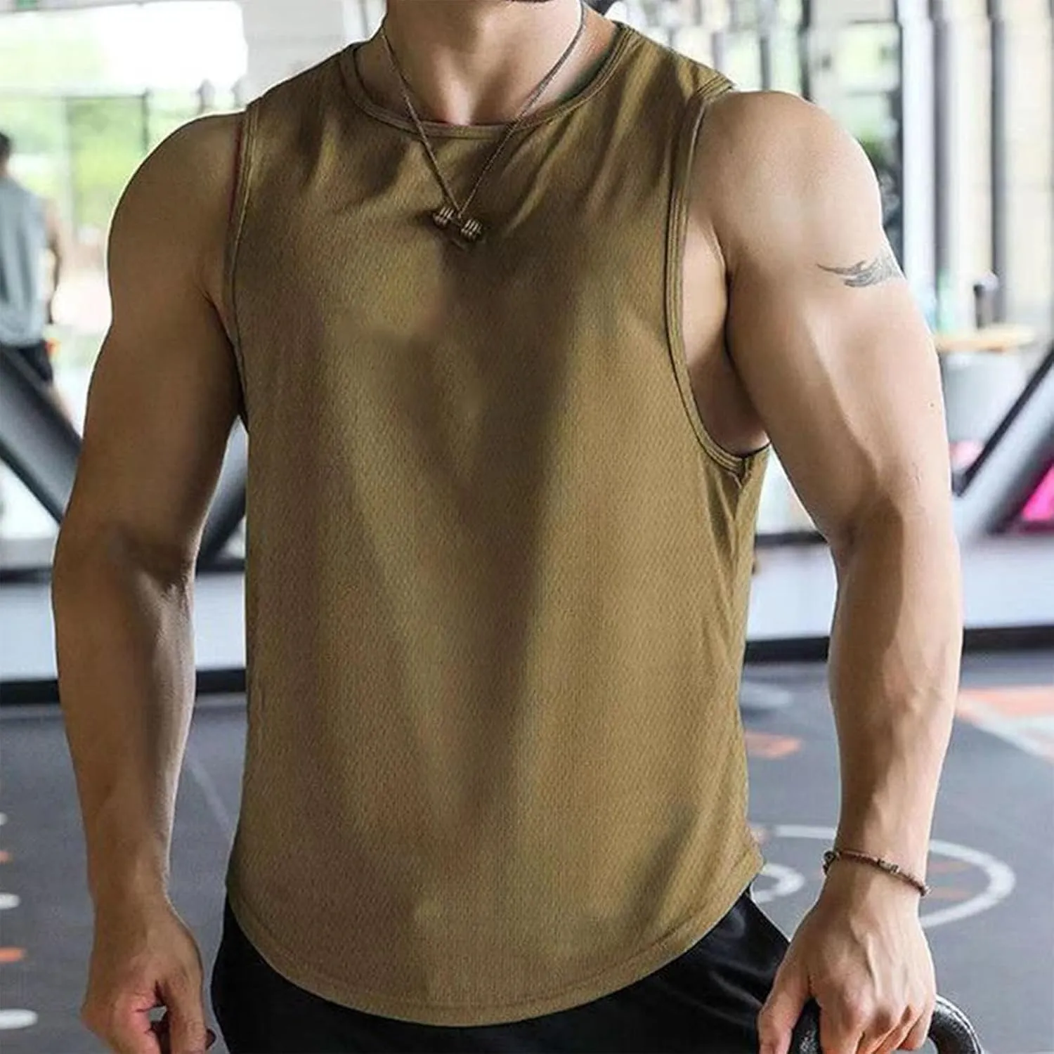 Zeiyignr Workout Tank Tops for Men Quick Dry Gym Fitness Tanks Muscle Bodybuilding Sleeveless Shirt Athletic Running Tank Top