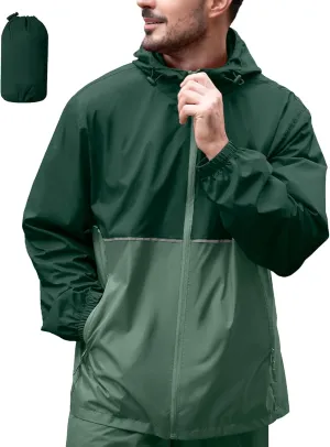 ZITY Men's Rain Jacket Waterproof with Hood Lightweight Raincoat for Golf Hiking Camping Cycling